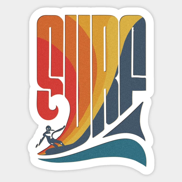 Retro Surf Sticker by Doc Multiverse Designs